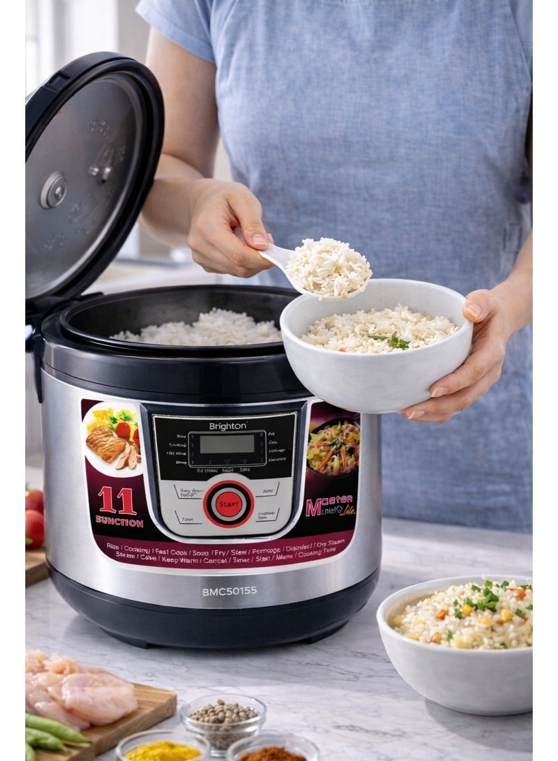 برايتون طباخ كهربائي متعدد الوظائف سعة 5 لترات بقوة 900 واط - 11 برنامجًا تلقائيًا، مؤقت 24 ساعة وبدء تشغيل مؤجل، وعاء قابل للإزالة غير لاصق، وظائف الطهي بالبخار/الطبخ على نار هادئة/القلي/الخبز/صنع الزبادي، خاصية الحفاظ على الحرارة، ضمان لمدة عامين - Image 5